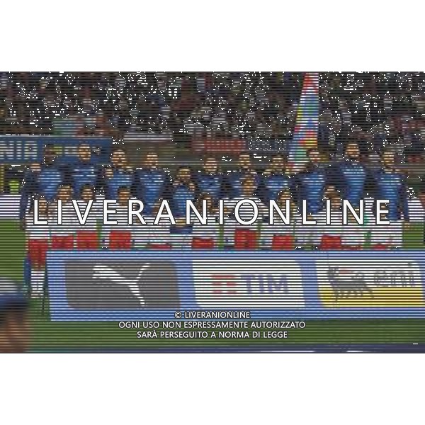 2018.09.07 Bolonia Pilka nozna UEFA Liga Narodow Wlochy - Polska N/z Italy national team during anthem Foto Pawel Andrachiewicz / PressFocus/NEWSPIX.PL 2018.09.07 Bolonia Football UEFA Nations League Italy - Poland Italy national team during anthem Credit: Pawel Andrachiewicz / PressFocus --- Newspix.pl AG ALDO LIVERANI SAS