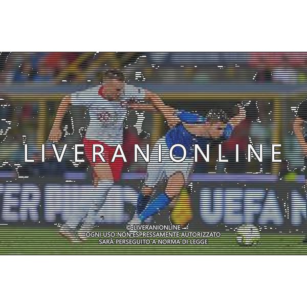 2018.09.07 Bolonia Pilka nozna UEFA Liga Narodow Wlochy - Polska N/z Piotr Zielinski Jorginho Foto Pawel Andrachiewicz / PressFocus/NEWSPIX.PL 2018.09.07 Bolonia Football UEFA Nations League Italy - Poland Piotr Zielinski Jorginho Credit: Pawel Andrachiewicz / PressFocus --- Newspix.pl AG ALDO LIVERANI SAS