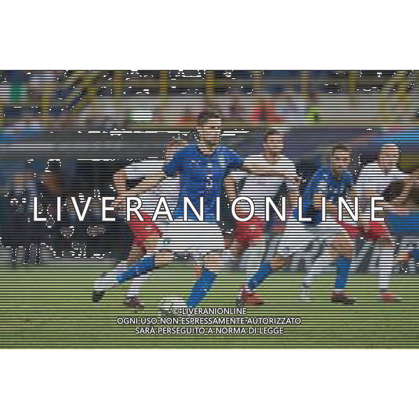2018.09.07 Bolonia Pilka nozna UEFA Liga Narodow Wlochy - Polska N/z rzut karny Jorginho Foto Marcin Karczewski / PressFocus/NEWSPIX.PL 2018.09.07 Bolonia Football UEFA Nations League Italy - Poland rzut karny Jorginho Credit: Marcin Karczewski / PressFocus --- Newspix.pl AG ALDO LIVERANI SAS