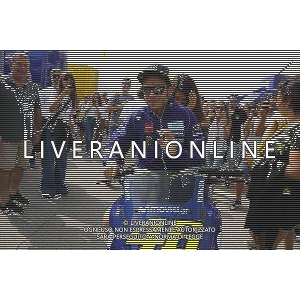 Misano - Motomondiale Gran Premio OCTO di San Marino e della Riviera di Rimini 08/09/2018 nella foto: Valentino Rossi (MOVISTAR YAMAHA MotoGP) con la fidanzata durante le prove libere ©Claudio Zamagni/Agenzia Aldo Liverani Valentino Rossi (MOVISTAR YAMAHA MotoGP) with his girlfriend during free practice MotoGP OCTO of San Marino on September 08 2018 at Misano World Circuit Marco Simoncelli Misano Adriatico Italy photo credit by Claudio Zamagni/Aldo Liverani Photo Agency