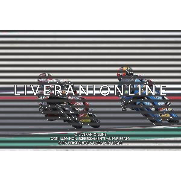 Misano - Motomondiale Gran Premio OCTO di San Marino e della Riviera di Rimini 07/09/2018 nella foto: NICCOLO ANTONELLI (SIC58 SQUADRA CORSE) ARON CANET (ESTRELLA GALICIA 0,0) durante le prove libere ©Claudio Zamagni/Agenzia Aldo Liverani ICCOLO ANTONELLI (SIC58 SQUADRA CORSE) ARON CANET (ESTRELLA GALICIA 0,0) during free practice MotoGP OCTO of San Marino on September 07 2018 at Misano World Circuit Marco Simoncelli Misano Adriatico Italy photo credit by Claudio Zamagni/Aldo Liverani Photo Agency / AGENZIA ALDO LIVERANI SAS