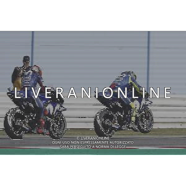 Misano - Motomondiale Gran Premio OCTO di San Marino e della Riviera di Rimini 08/09/2018 nella foto: Maverick Vinales (MOVISTAR YAMAHA MotoGP) Valentino Rossi (MOVISTAR YAMAHA MotoGP)durante le prove libere ©Claudio Zamagni/Agenzia Aldo Liverani Maverick Vinales (MOVISTAR YAMAHA MotoGP) Valentino Rossi (MOVISTAR YAMAHA MotoGP) during free practice MotoGP OCTO of San Marino on September 08 2018 at Misano World Circuit Marco Simoncelli Misano Adriatico Italy photo credit by Claudio Zamagni/Aldo Liverani Photo Agency