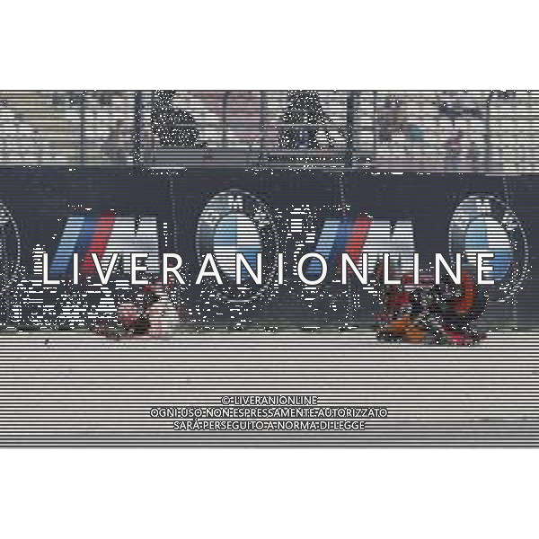 Misano - Motomondiale Gran Premio OCTO di San Marino e della Riviera di Rimini 08/09/2018 nella foto: la caduta di Marc Marquez (REPSOL HONDA TEAM) durante le qualifiche ©Claudio Zamagni/Agenzia Aldo Liverani Marc Marquez (REPSOL HONDA TEAM) crush down during Qualifying MotoGP OCTO of San Marino on September 08 2018 at Misano World Circuit Marco Simoncelli Misano Adriatico Italy photo credit by Claudio Zamagni/Aldo Liverani Photo Agency / AGENZIA ALDO LIVERANI SAS