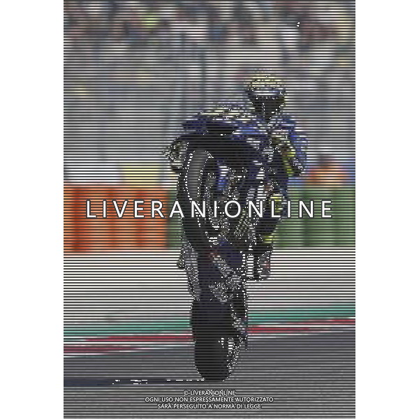 Misano - Motomondiale Gran Premio OCTO di San Marino e della Riviera di Rimini 08/09/2018 nella foto: Valentino Rossi (MOVISTAR YAMAHA MotoGP)durante le qualifiche ©Claudio Zamagni/Agenzia Aldo Liverani Valentino Rossi (MOVISTAR YAMAHA MotoGP) during Qualifying MotoGP OCTO of San Marino on September 08 2018 at Misano World Circuit Marco Simoncelli Misano Adriatico Italy photo credit by Claudio Zamagni/Aldo Liverani Photo Agency / AGENZIA ALDO LIVERANI SAS