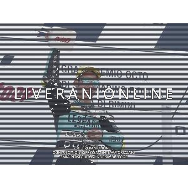 Misano - Motomondiale Gran Premio OCTO di San Marino e della Riviera di Rimini 09/09/2018 nella foto: LORENZO DALLA PORTA (LEOPARD RACING) ©Claudio Zamagni/Agenzia Aldo Liverani LORENZO DALLA PORTA (LEOPARD RACING) celebrates the victory during MotoGP OCTO of San Marino on September 09 2018 at Misano World Circuit Marco Simoncelli Misano Adriatico Italy photo credit by Claudio Zamagni/Aldo Liverani Photo Agency / AGENZIA ALDO LIVERANI SAS - Podio Moto3