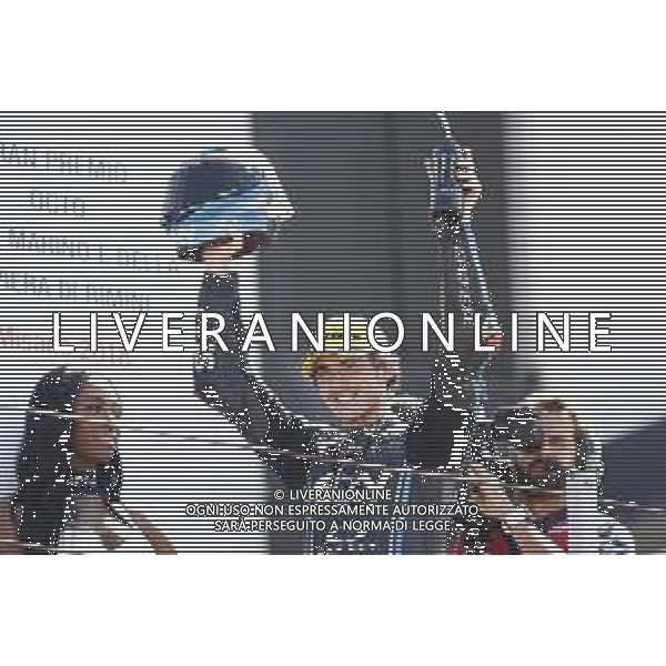 Misano - Motomondiale Gran Premio OCTO di San Marino e della Riviera di Rimini 09/09/2018 nella foto: esultanza Francesco Bagnaia ©Claudio Zamagni/Agenzia Aldo Liverani Francesco Bagnaia celebrates the victory during MotoGP OCTO of San Marino on September 09 2018 at Misano World Circuit Marco Simoncelli Misano Adriatico Italy photo credit by Claudio Zamagni/Aldo Liverani Photo Agency / AGENZIA ALDO LIVERANI SAS - Podio Moto2