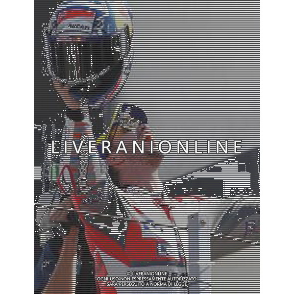 Misano - Motomondiale Gran Premio OCTO di San Marino e della Riviera di Rimini 09/09/2018 nella foto: esultanza Andrea Dovizioso (DUCATI TEAM) sul podio - MotoGp ©Claudio Zamagni/Agenzia Aldo Liverani Andrea Dovizioso (DUCATI TEAM) celebrates the victory after race MotoGP OCTO of San Marino on September 09 2018 at Misano World Circuit Marco Simoncelli Misano Adriatico Italy photo credit by Claudio Zamagni/Aldo Liverani Photo Agency / AGENZIA ALDO LIVERANI SAS - Podio MotoGp