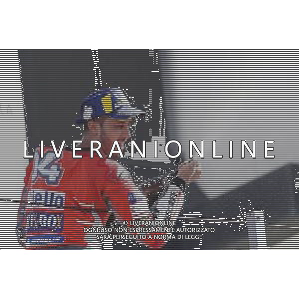 Misano - Motomondiale Gran Premio OCTO di San Marino e della Riviera di Rimini 09/09/2018 nella foto: esultanza Andrea Dovizioso (DUCATI TEAM) Podio MotoGp ©Claudio Zamagni/Agenzia Aldo Liverani Andrea Dovizioso (DUCATI TEAM) celebrates the victory after race during the race MotoGP OCTO of San Marino on September 09 2018 at Misano World Circuit Marco Simoncelli Misano Adriatico Italy photo credit by Claudio Zamagni/Aldo Liverani Photo Agency / AGENZIA ALDO LIVERANI SAS - Podio MotoGp