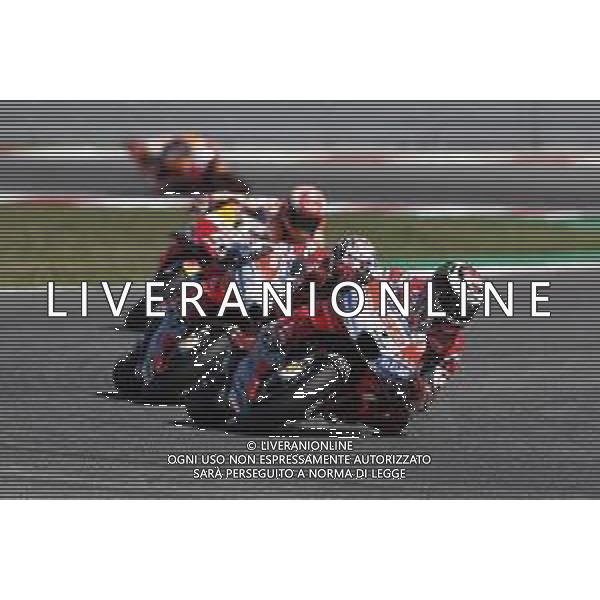 Misano - Motomondiale Gran Premio OCTO di San Marino e della Riviera di Rimini 09/09/2018 nella foto: Jorge Lorenzo (DUCATI TEAM) Andrea Dovizioso (DUCATI TEAM) Marc Marquez (REPSOL HONDA TEAM) durante la gara ©Claudio Zamagni/Agenzia Aldo Liverani Jorge Lorenzo (DUCATI TEAM) Andrea Dovizioso (DUCATI TEAM) Marc Marquez (REPSOL HONDA TEAM) during the race MotoGP OCTO of San Marino on September 09 2018 at Misano World Circuit Marco Simoncelli Misano Adriatico Italy photo credit by Claudio Zamagni/Aldo Liverani Photo Agency / AGENZIA ALDO LIVERANI SAS