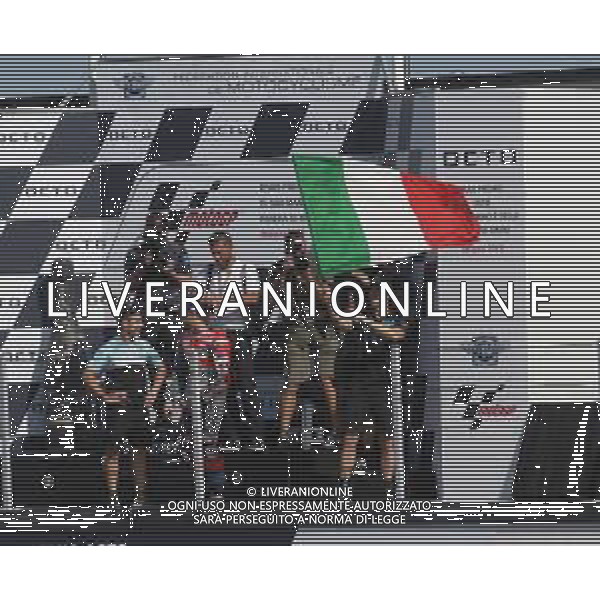 Misano Adriatico ( RN ) 09/09/2018 Misano World Circuit Marco Simoncelli. Gran Premio Octo di San Marino e della Riviera di Rimini 2018 - Moto2 Premiazione Nella foto: Andrea Dovizioso e Francesco Bagnaia PH Lauro Montagnini AG ALDO LIVERANI SAS