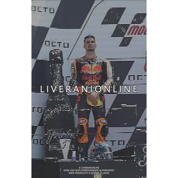 Misano Adriatico ( RN ) 09/09/2018 Misano World Circuit Marco Simoncelli. Gran Premio Octo di San Marino e della Riviera di Rimini 2018 - Moto2 Premiazione Nella foto: 2° Class. Olivera Miguel ( POR ) su KTMPH Lauro Montagnini AG ALDO LIVERANI SAS