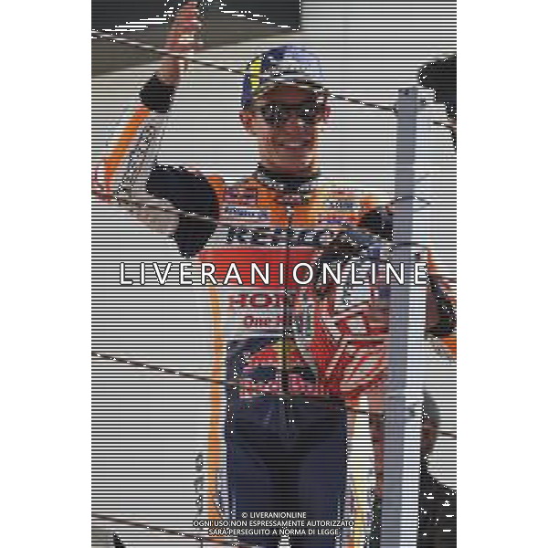 Misano Adriatico ( RN ) 09/09/2018 Misano World Circuit Marco Simoncelli. Gran Premio Octo di San Marino e della Riviera di Rimini 2018 - MOTOGP Premiazione Nella foto: 2° Class. Marc Marquez ( ESP ) su HONDAPH Lauro Montagnini AG ALDO LIVERANI SAS