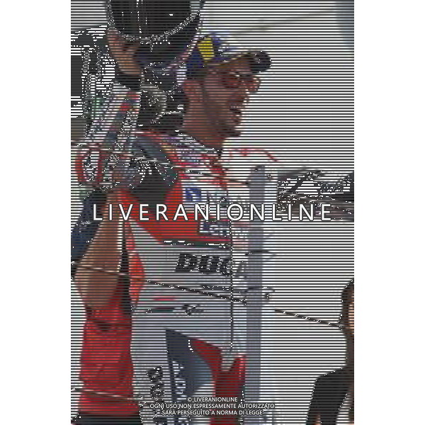 Misano Adriatico ( RN ) 09/09/2018 Misano World Circuit Marco Simoncelli. Gran Premio Octo di San Marino e della Riviera di Rimini 2018 - MOTOGP Premiazione Nella foto: Il vincitore Andrea Dovizioso ( ITA ) su DUCATI sul podio PH Lauro Montagnini AG ALDO LIVERANI SAS