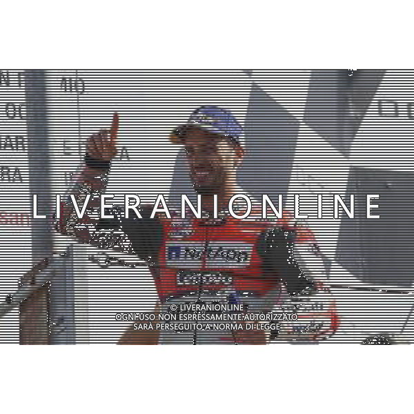 Misano Adriatico ( RN ) 09/09/2018 Misano World Circuit Marco Simoncelli. Gran Premio Octo di San Marino e della Riviera di Rimini 2018 - MOTOGP Premiazione Nella foto: Il vincitore Andrea Dovizioso ( ITA ) su DUCATI sul podio PH Lauro Montagnini AG ALDO LIVERANI SAS