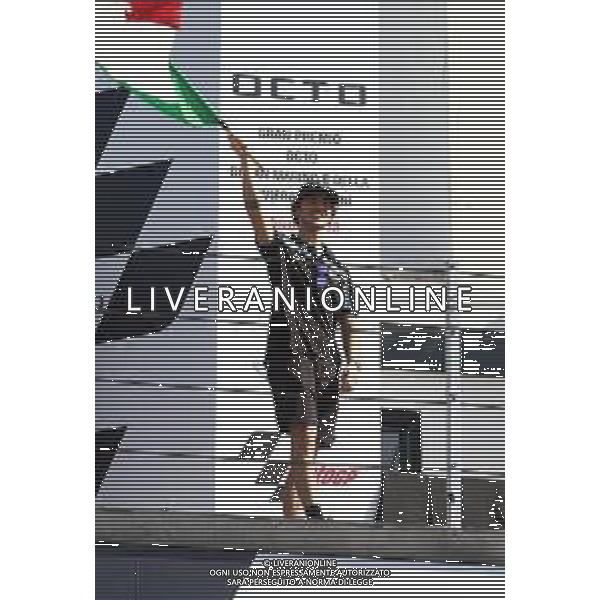 Misano Adriatico ( RN ) 09/09/2018 Misano World Circuit Marco Simoncelli. Gran Premio Octo di San Marino e della Riviera di Rimini 2018 - Moto2 Premiazione Nella foto: Il vincitore Francesco Bagnaia ( ITA ) su KALEX PH Lauro Montagnini AG ALDO LIVERANI SAS