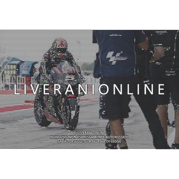Misano - Motomondiale Gran Premio OCTO di San Marino e della Riviera di Rimini 07/09/2018 nella foto: Johann Zarco (MONSTER YAMAHA TECH 3) rientra nel box durante le prove libere ©Claudio Zamagni/Agenzia Aldo Liverani Johann Zarco (MONSTER YAMAHA TECH 3) come back to his box during free practice MotoGP OCTO of San Marino on September 07 2018 at Misano World Circuit Marco Simoncelli Misano Adriatico Italy photo credit by Claudio Zamagni/Aldo Liverani Photo Agency