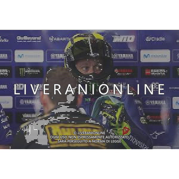 Misano - Motomondiale Gran Premio OCTO di San Marino e della Riviera di Rimini 07/09/2018 nella foto: Valentino Rossi (MOVISTAR YAMAHA MotoGP) nel box durante le prove libere ©Claudio Zamagni/Agenzia Aldo Liverani Valentino Rossi (MOVISTAR YAMAHA MotoGP) in the his box during free practice MotoGP OCTO of San Marino on September 07 2018 at Misano World Circuit Marco Simoncelli Misano Adriatico Italy photo credit by Claudio Zamagni/Aldo Liverani Photo Agency
