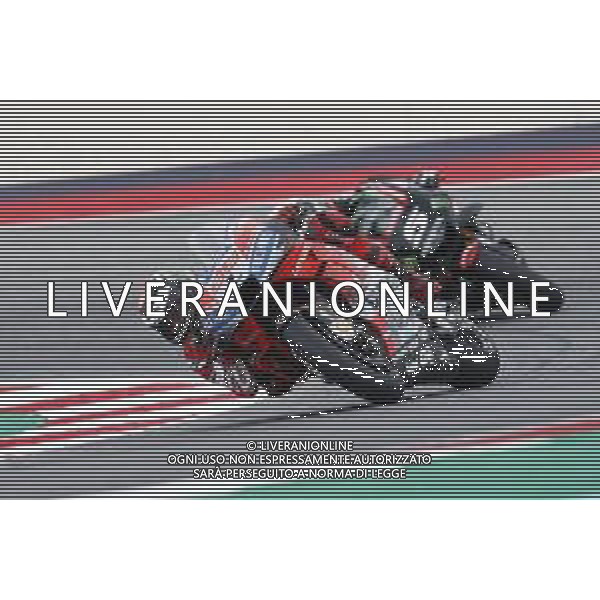 Misano - Motomondiale Gran Premio OCTO di San Marino e della Riviera di Rimini 07/09/2018 nella foto: durante le prove libereJorge Lorenzo (DUCATI TEAM) Johann Zarco (MONSTER YAMAHA TECH 3) ©Claudio Zamagni/Agenzia Aldo Liverani Jorge Lorenzo (DUCATI TEAM) Johann Zarco (MONSTER YAMAHA TECH 3) during free practice MotoGP OCTO of San Marino on September 07 2018 at Misano World Circuit Marco Simoncelli Misano Adriatico Italy photo credit by Claudio Zamagni/Aldo Liverani Photo Agency