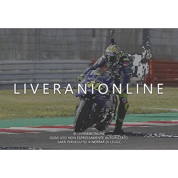 Misano - Motomondiale Gran Premio OCTO di San Marino e della Riviera di Rimini 09/09/2018 nella foto: Valentino Rossi (MOVISTAR YAMAHA MotoGP)durante il Warm Up ©Claudio Zamagni/Agenzia Aldo Liverani Valentino Rossi (MOVISTAR YAMAHA MotoGP) during Warm Up MotoGP OCTO of San Marino on September 09 2018 at Misano World Circuit Marco Simoncelli Misano Adriatico Italy photo credit by Claudio Zamagni/Aldo Liverani Photo Agency