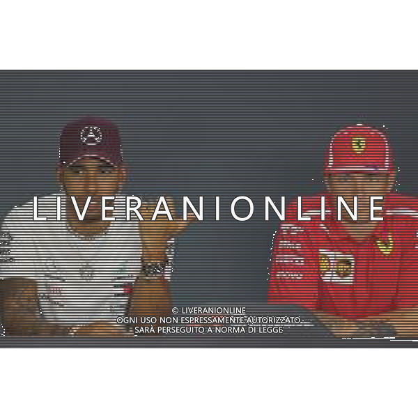Lewis Hamilton (GBR) Mercedes AMG F1 and Kimi Raikkonen (FIN) Scuderia Ferrari 13.09.2018. Formula 1 World Championship, Rd 15, Singapore Grand Prix, Marina Bay Street Circuit, Singapore, Preparation Day. AG ALDO LIVERANI SAS-ONLY ITALY