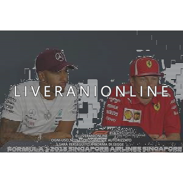 Lewis Hamilton (GBR) Mercedes AMG F1 and Kimi Raikkonen (FIN) Scuderia Ferrari 13.09.2018. Formula 1 World Championship, Rd 15, Singapore Grand Prix, Marina Bay Street Circuit, Singapore, Preparation Day. AG ALDO LIVERANI SAS-ONLY ITALY