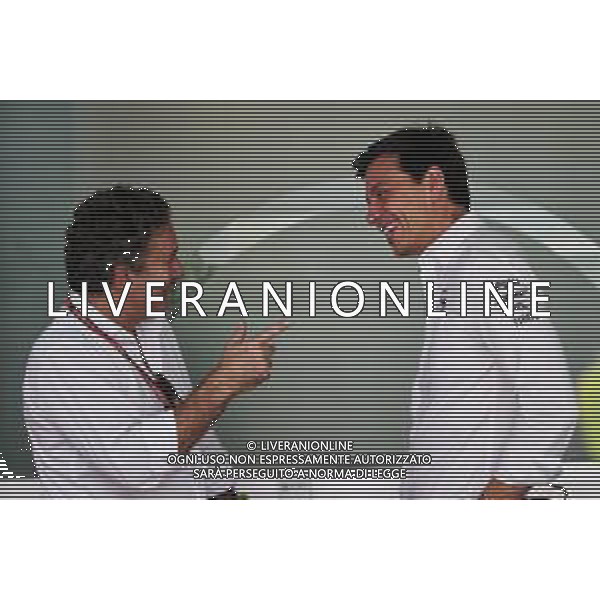 (L to R): Alejandro Agag (ESP) Formula E Holdings CEO with Toto Wolff (GER) Mercedes AMG F1 Shareholder and Executive Director. 15.09.2018. Formula 1 World Championship, Rd 15, Singapore Grand Prix, Marina Bay Street Circuit, Singapore, Qualifying Day. / AGENZIA ALDO LIVERANI SAS - ITALY ONLY EDITORIAL USE ONLY - F1 GP Singapore Prove Ufficiali Qualifiche 15.09.2018