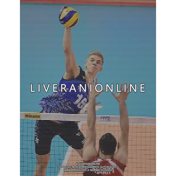 2018.09.18 Warna Siatkowka FIVB Mistrzostwa swiata w siatkowce mezczyzn 2018 Finlandia - Iran N/z Samuli Kaislasalo Foto Lukasz Sobala / Press Focus 2018.09.18 Varna Volleyball FIVB Men\'s World Championship 2018 Finland - Iran Samuli Kaislasalo Credit: Lukasz Sobala / Press Focus / NEWSPIX.PL --- Newspix.pl *** Local Caption *** www.newspix.pl mail us: info@newspix.pl call us: 0048 022 23 22 222 --- Polish Picture Agency by Ringier Axel Springer Poland / AGENZIA ALDO LIVERANI SAS - ITALY ONLY EDITORIAL USE ONLY - Finlandia - Iran Volleyball FIVB Men\'s World Championship 2018 - Varna 2018.09.18