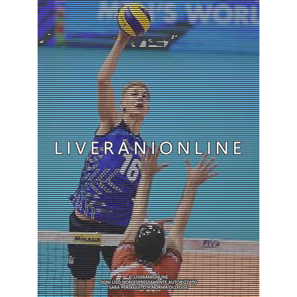 2018.09.18 Warna Siatkowka FIVB Mistrzostwa swiata w siatkowce mezczyzn 2018 Finlandia - Iran N/z Samuli Kaislasalo Foto Lukasz Sobala / Press Focus 2018.09.18 Varna Volleyball FIVB Men\'s World Championship 2018 Finland - Iran Samuli Kaislasalo Credit: Lukasz Sobala / Press Focus / NEWSPIX.PL --- Newspix.pl *** Local Caption *** www.newspix.pl mail us: info@newspix.pl call us: 0048 022 23 22 222 --- Polish Picture Agency by Ringier Axel Springer Poland / AGENZIA ALDO LIVERANI SAS - ITALY ONLY EDITORIAL USE ONLY - Finlandia - Iran Volleyball FIVB Men\'s World Championship 2018 - Varna 2018.09.18