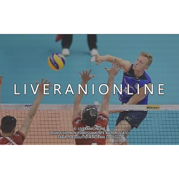 2018.09.18 Warna Siatkowka FIVB Mistrzostwa swiata w siatkowce mezczyzn 2018 Finlandia - Iran N/z Elviss Krastins Foto Lukasz Sobala / Press Focus 2018.09.18 Varna Volleyball FIVB Men\'s World Championship 2018 Finland - Iran Elviss Krastins Credit: Lukasz Sobala / Press Focus / NEWSPIX.PL --- Newspix.pl *** Local Caption *** www.newspix.pl mail us: info@newspix.pl call us: 0048 022 23 22 222 --- Polish Picture Agency by Ringier Axel Springer Poland / AGENZIA ALDO LIVERANI SAS - ITALY ONLY EDITORIAL USE ONLY - Finlandia - Iran Volleyball FIVB Men\'s World Championship 2018 - Varna 2018.09.18