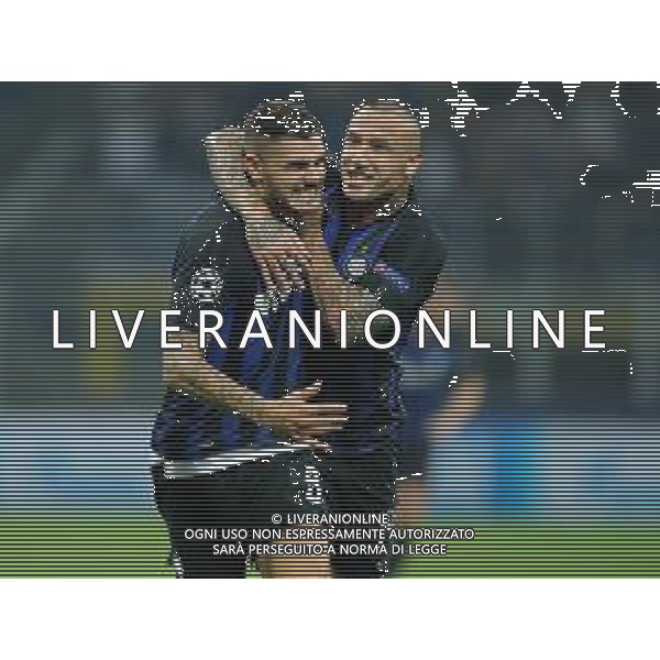 UEFA Champions League 2018/2019 Group Stage B Milano - 18.09.2018 Inter-Tottenham Nella Foto: esultanza di mauro icardi con radja nainggolan /Ph.Vitez-Ag. Aldo Liverani