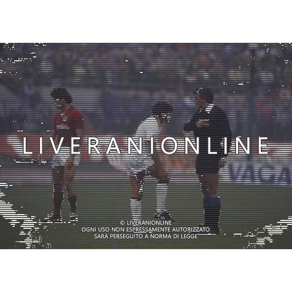 RETROSPETTIVA LUIGI AGNOLIN ARBITRO 1986-87 NELLA FOTO LUIGI AGNOLIN E BRUNO CONTI AG ALDO LIVERANI SAS