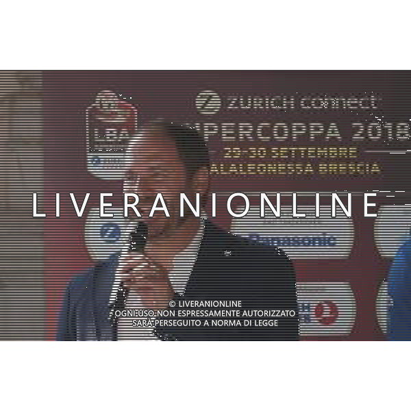 Conferenza Stampa di Presentazione della Zurich Connect Supercoppa Basket 2018 - Piazza della Loggia, Brescia 24.09.2018. nella foto il coach Andrea Diana di Germani Basket Brescia ©Simone Venezia/Fotolive/ AGENZIA ALDO LIVERANI SAS