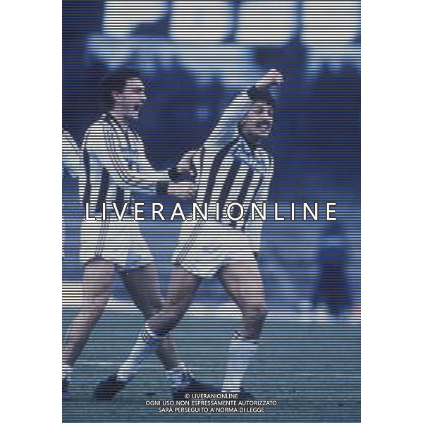 RETROSPETTIVA MASSIMO BARBUTI CALCIATORE NELLA FOTO MASSIMO BARBUTI CON LA MAGLIA DELL\'ASCOLI AG ALDO LIVERANI SAS