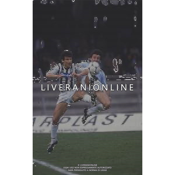 RETROSPETTIVA MASSIMO BARBUTI CALCIATORE NELLA FOTO MASSIMO BARBUTI CON LA MAGLIA DELL\'ASCOLI AG ALDO LIVERANI SAS