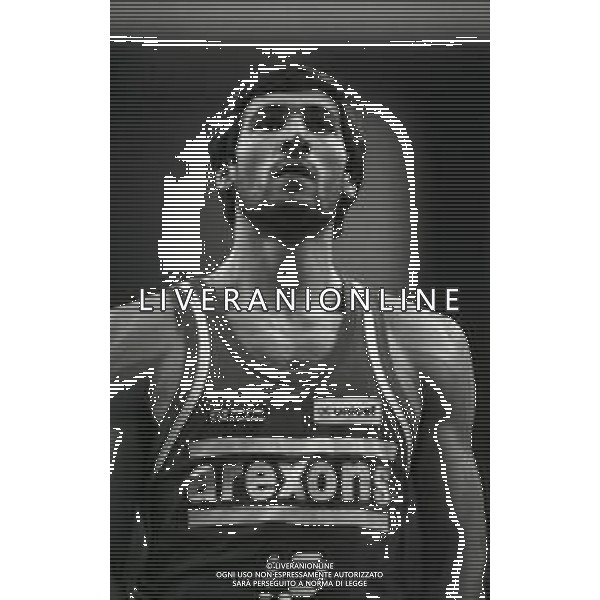 1986-87 RETROSPETTIV ANTONELLO RIVA BASKET NELLA FOTO ANTONELLO RIVA CON LA MAGLIA DELL\'AREXONS CANTU\' AG ALDO LIVERANI SAS