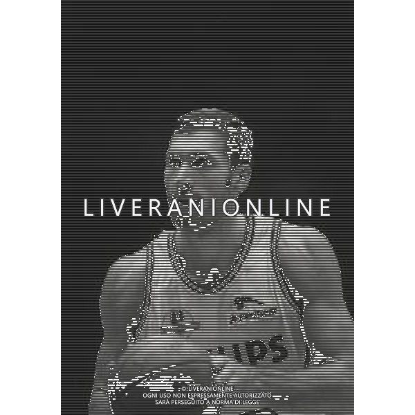 1992-1993 RETROSPETTIVA ANTONELLO RIVA BASKET NELLA FOTO ANTONELLO RIVA CON LA MAGLIA DELLA PHILIPS MILANO AG ALDO LIVERANI SAS