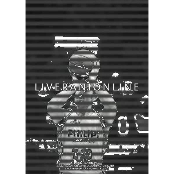 1992-1993 RETROSPETTIVA ANTONELLO RIVA BASKET NELLA FOTO ANTONELLO RIVA CON LA MAGLIA DELLA PHILIPS MILANO AG ALDO LIVERANI SAS