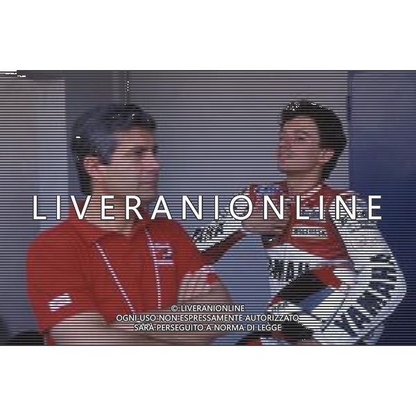 GIACOMO AGOSTINI, pilota motociclistico italiano - RETROSPETTIVA Nella foto con Luca Cadalora ©ARCHIVIO / AGENZIA ALDO LIVERANI SAS