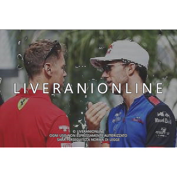 (L to R): Sebastian Vettel (GER) Ferrari with Pierre Gasly (FRA) Scuderia Toro Rosso. 27.09.2018. Formula 1 World Championship, Rd 16, Russian Grand Prix, Sochi Autodrom, Sochi, Russia, Preparation Day. AG ALDO LIVERANI SAS-ONLY ITALY