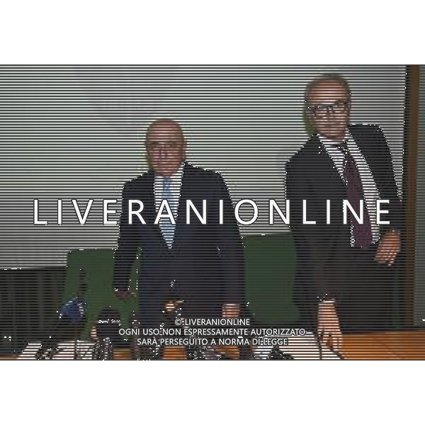 Conferenza Stampa dell\'acquisto della Societa\' Sportiva Monza Calcio da parte della Fininvest Monza (MB) - 28.09.2018 Nella Foto:Adriano Galliani, Nicola Colombo /Ag. Aldo Liverani