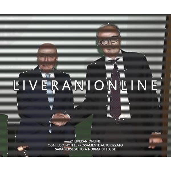 Conferenza Stampa dell\'acquisto della Societa\' Sportiva Monza Calcio da parte della Fininvest Monza (MB) - 28.09.2018 Nella Foto:Adriano Galliani, Nicola Colombo /Ag. Aldo Liverani