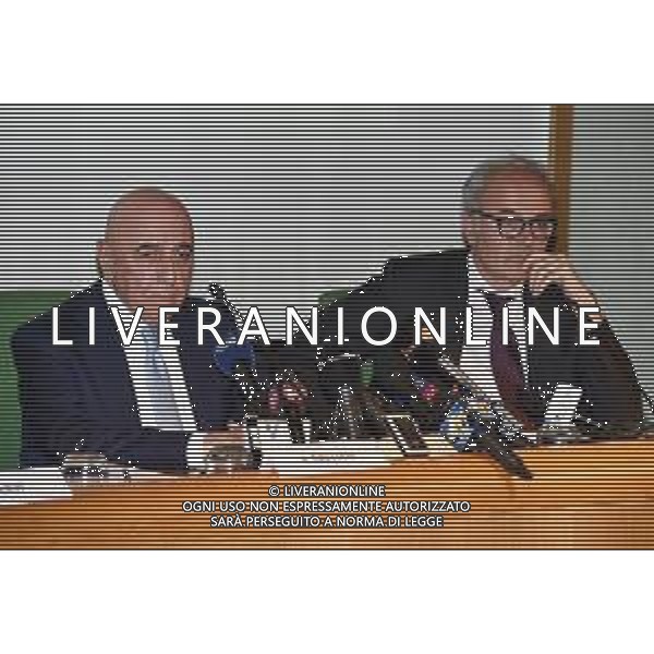 Conferenza Stampa dell\'acquisto della Societa\' Sportiva Monza Calcio da parte della Fininvest Monza (MB) - 28.09.2018 Nella Foto:Adriano Galliani, Nicola Colombo /Ag. Aldo Liverani