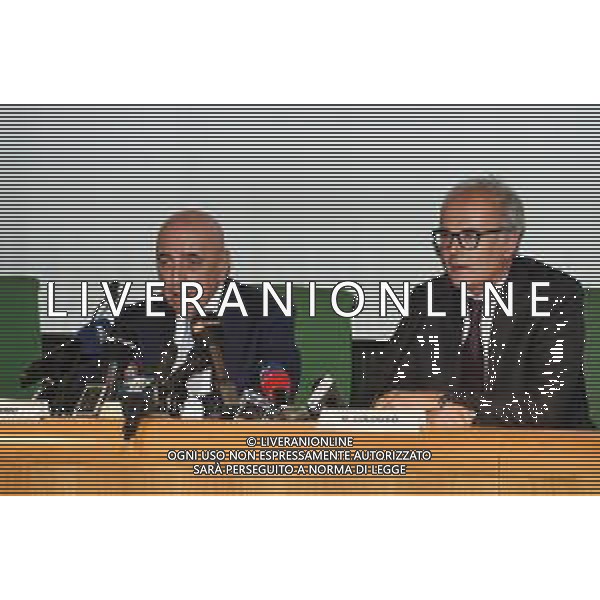 Conferenza Stampa dell\'acquisto della Societa\' Sportiva Monza Calcio da parte della Fininvest Monza (MB) - 28.09.2018 Nella Foto:Adriano Galliani, Nicola Colombo /Ag. Aldo Liverani