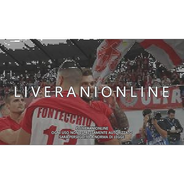 Esultanza Festeggiamenti a fine gara ,A|X Armani Exchange Milano - Fiat Torino finale di Supercoppa Italiana, Brescia 30 settembre 2018. Ph Fotolive Simone Venezia / AGENZIA ALDO LIVERANI SAS - Olimpia Milano - Fiat Torino Finale di Supercoppa Italiana di basket 2018 al PalaLeonessa di Brescia 30.09.2018