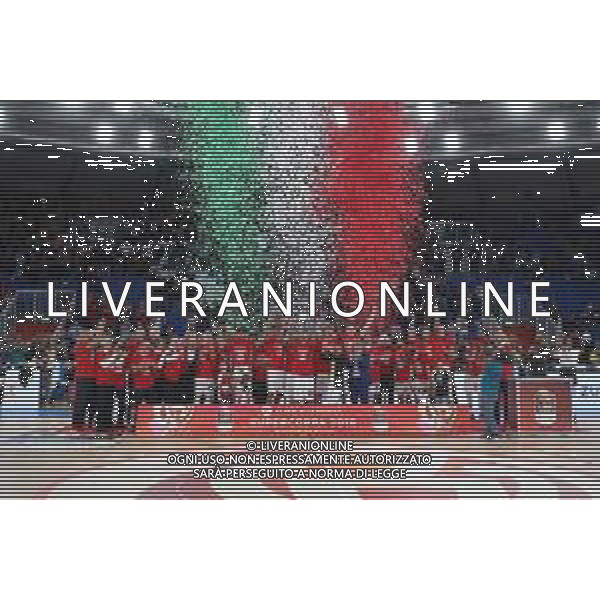 Esultanza Festeggiamenti a fine gara Milano vincitrice,A|X Armani Exchange Milano - Fiat Torino finale di Supercoppa Italiana, Brescia 30 settembre 2018. Ph Fotolive Simone Venezia / AGENZIA ALDO LIVERANI SAS - Olimpia Milano - Fiat Torino Finale di Supercoppa Italiana di basket 2018 al PalaLeonessa di Brescia 30.09.2018