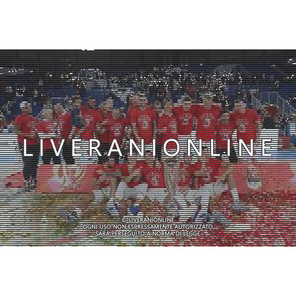 Esultanza Festeggiamenti a fine gara Milano vincitrice,A|X Armani Exchange Milano - Fiat Torino finale di Supercoppa Italiana, Brescia 30 settembre 2018. Ph Fotolive Simone Venezia / AGENZIA ALDO LIVERANI SAS - Olimpia Milano - Fiat Torino Finale di Supercoppa Italiana di basket 2018 al PalaLeonessa di Brescia 30.09.2018