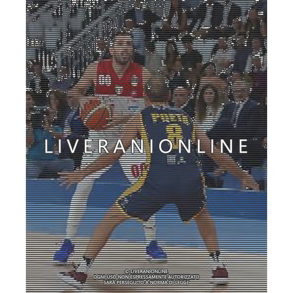 Amedeo Della Valle ,A|X Armani Exchange Milano - Fiat Torino finale di Supercoppa Italiana, Brescia 30 settembre 2018. Ph Fotolive Simone Venezia / AGENZIA ALDO LIVERANI SAS - Olimpia Milano - Fiat Torino Finale di Supercoppa Italiana di basket 2018 al PalaLeonessa di Brescia 30.09.2018