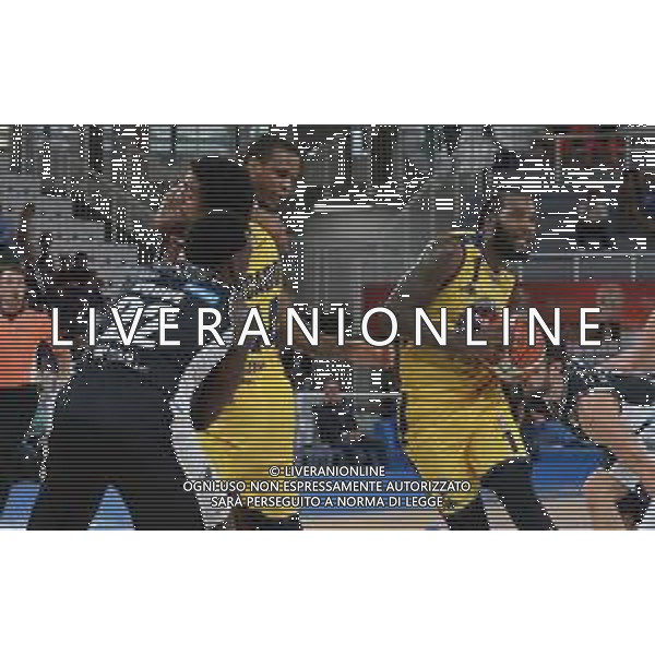 Victor Rudd , Torino vs Trento basket supercoppa, Brescia 29 Settembre 2018. Ph Fotolive Filippo Venezia / AGENZIA ALDO LIVERANI SAS - Fiat Auxillium Torino - Dolomiti Energia Aquila Trento Semifinale di Supercoppa Italiana di basket 2018 al PalaLeonessa di Brescia 29.09.2018