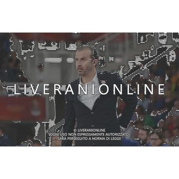 Simone Piamigiani allenatore milano , Germani Brescia vs Milano basket supercoppa, Brescia 29 Settembre 2018. Ph Fotolive Filippo Venezia / AGENZIA ALDO LIVERANI SAS - AX Armani Exchange Milano - Germani Basket Brescia Semifinale di Supercoppa Italiana di basket 2018 al PalaLeonessa di Brescia 29.09.2018