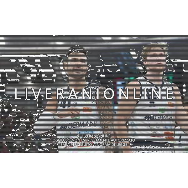 Brian Sacchetti e Erik Mika , Germani Brescia vs Milano basket supercoppa, Brescia 29 Settembre 2018. Ph Fotolive Filippo Venezia / AGENZIA ALDO LIVERANI SAS - AX Armani Exchange Milano - Germani Basket Brescia Semifinale di Supercoppa Italiana di basket 2018 al PalaLeonessa di Brescia 29.09.2018